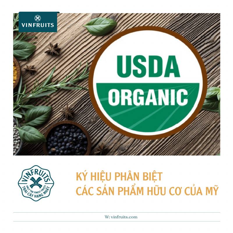 Ký hiệu USDA Organic phân biệt các sản phẩm hữu cở của Mỹ