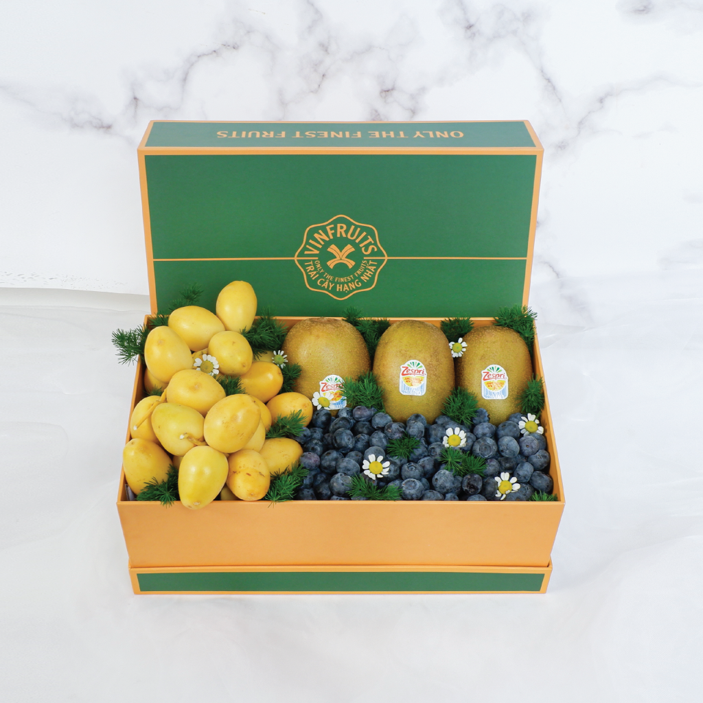 Gift Box Chà Là Tươi Ai Cập + Kiwi Vàng New Zealand + Việt Quốc Mỹ/Peru