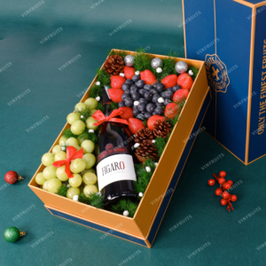 Gift Box Rượu: Dâu tây Hàn Quốc + Việt quất Mỹ + Nho xanh Mỹ