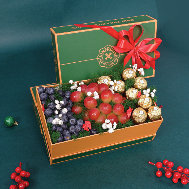 Gift Box Chocolate: Nho Mẫu Đơn Hàn Quốc + Việt Quất Mỹ
