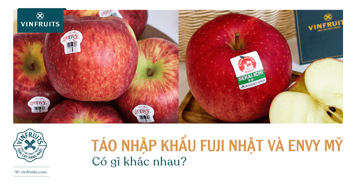 Táo nhập khẩu Fuji Nhật và Envy Mỹ có gì khác nhau?